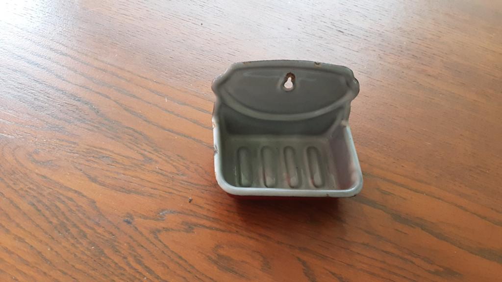Oud geëmailleerd zeepbakje - Vintage badkamer accessoire, Ophalen of Verzenden