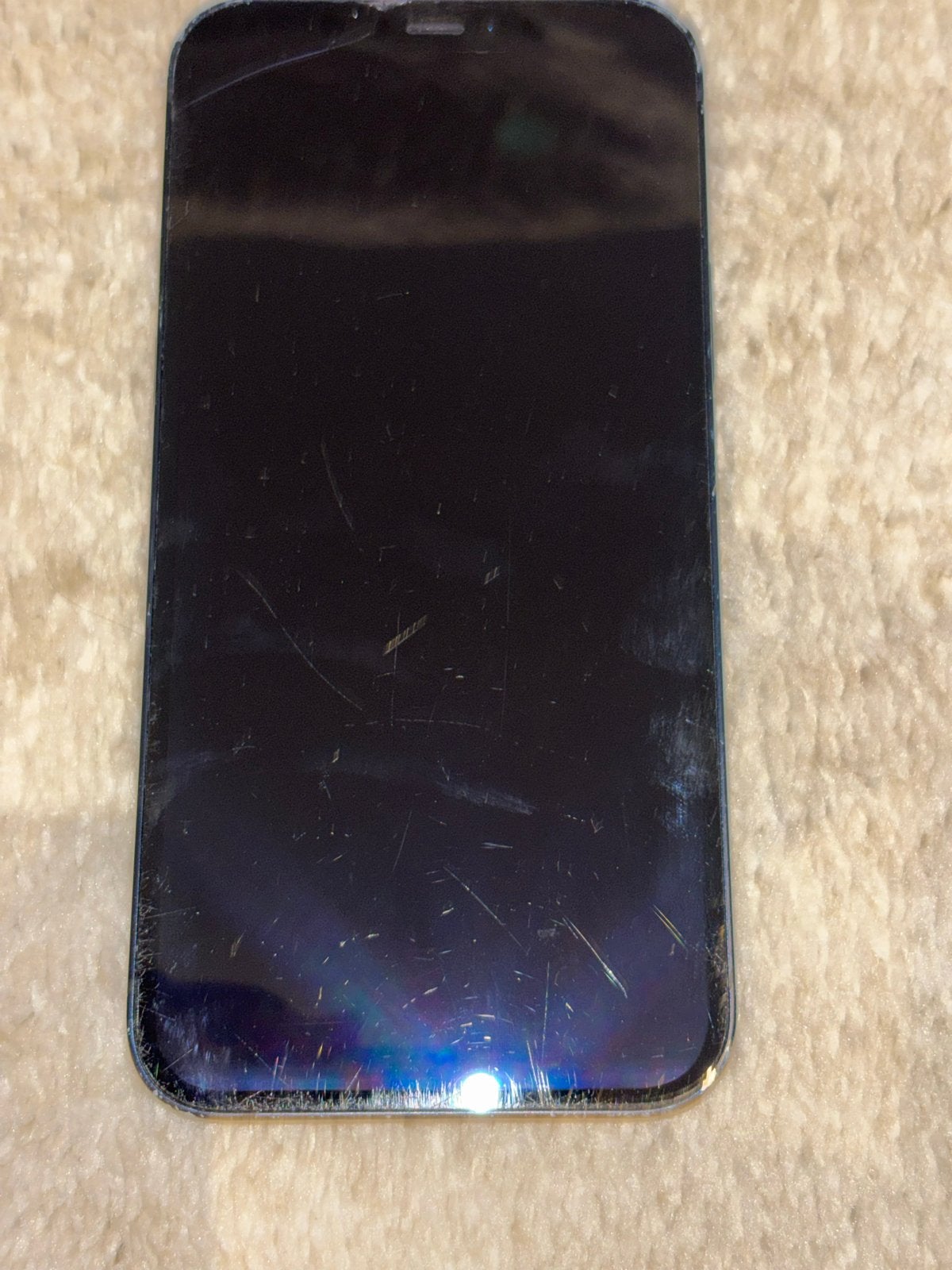 iPhone 12 - Gebruikt met barsten in scherm, Telecommunicatie, Mobiele telefoons | Apple iPhone, Ophalen, Blauw, IPhone 12, Zonder simlock
