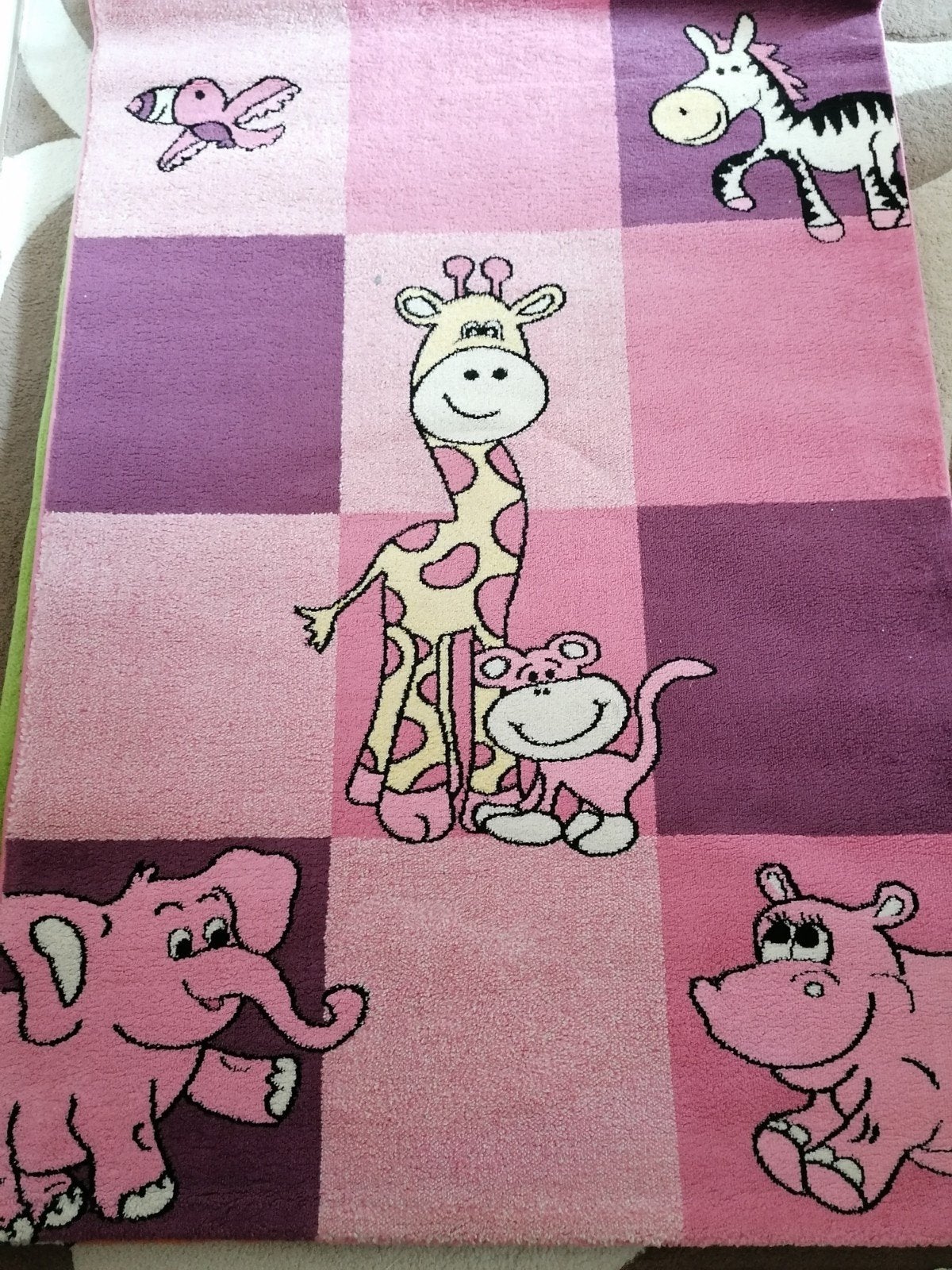Vrolijk kinder vloerkleed met dieren, zo goed als nieuw, Kinderkamer, speels, dieren, 100 tot 150 cm, Ophalen of Verzenden, Zo goed als nieuw
