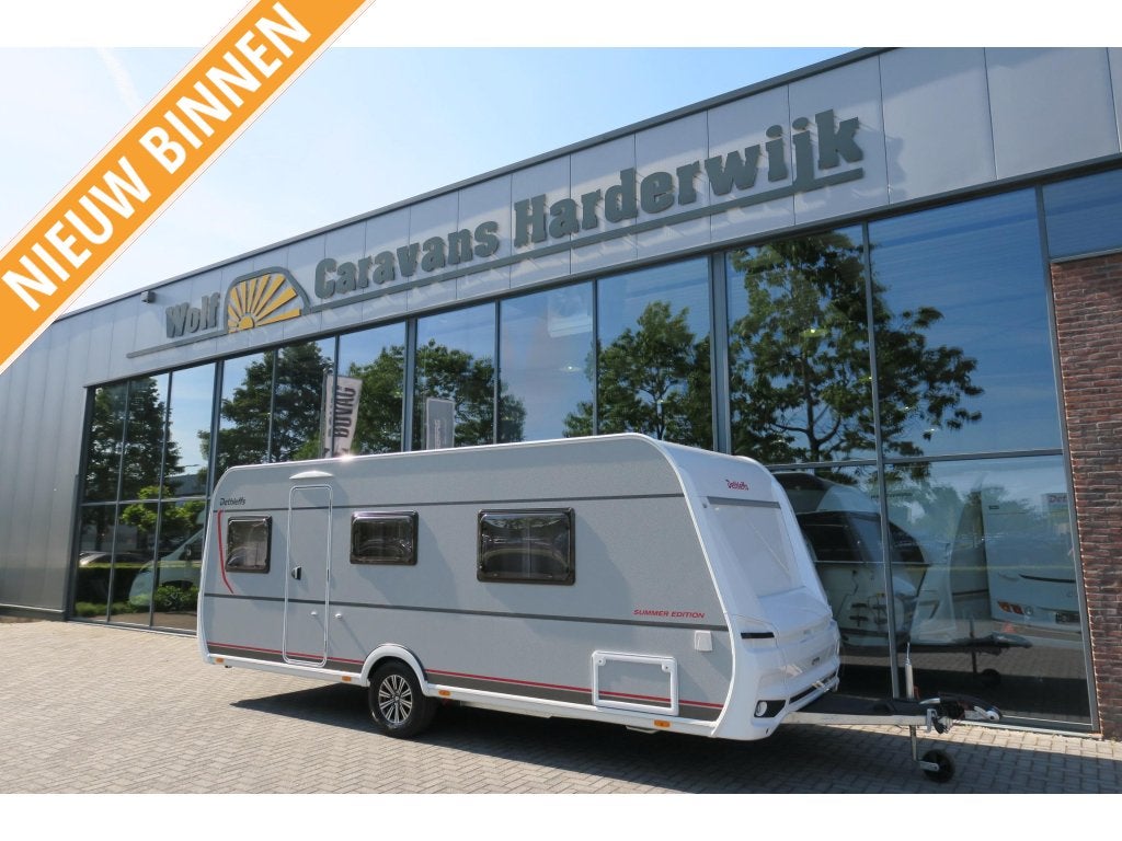 Dethleffs Summer Edition 530 DR QUEENSBED+RONDZIT, Caravans en Kamperen, Caravans, Rondzit, Bedrijf, Dethleffs, Schokbreker
