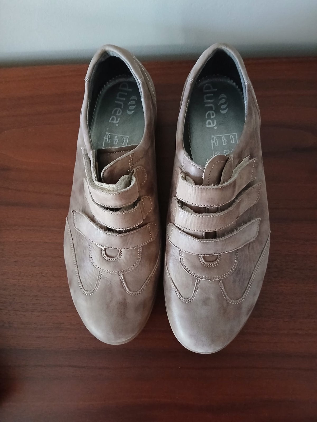 Durea bruine klittenbandschoenen maat 6 (39) breedte K, Kleding | Dames, Schoenen, Bruin, Instappers, Ophalen of Verzenden, Zo goed als nieuw