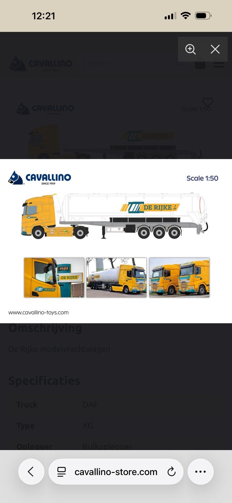 Cavallino 1:50 de Rijke  Geen Tekno/Wsi, Ophalen of Verzenden, Nieuw, Bus of Vrachtwagen, Overige merken