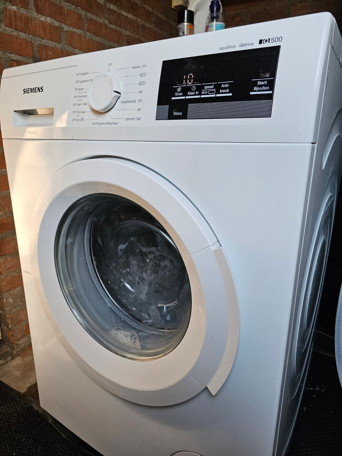 Siemens IQ 500 iqdrive aquaStop Wasmachine, Ophalen, Gebruikt, Voorlader, 85 tot 90 cm