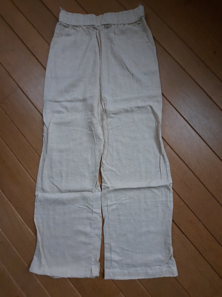Broek zand linnen maat 38, Kleding | Dames, Maat 38/40 (M), Beige, Ophalen of Verzenden, Zo goed als nieuw