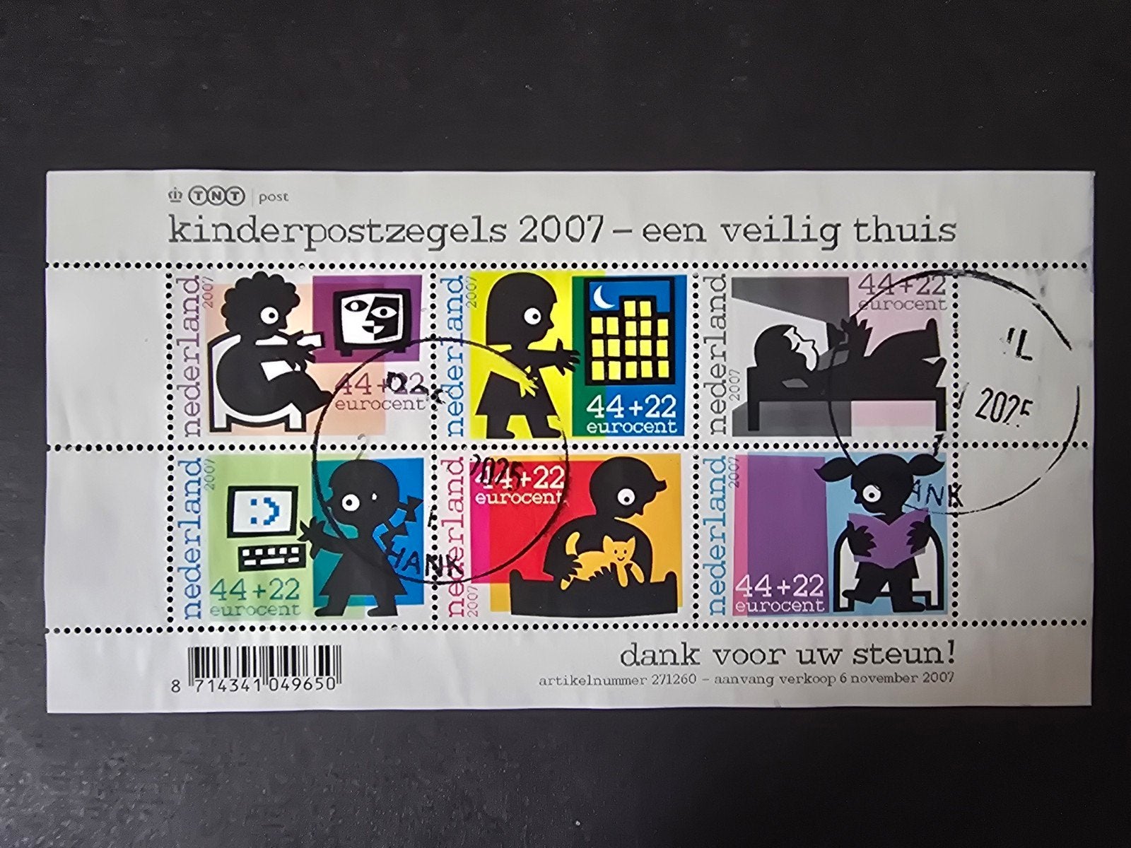 Kinderpostzegelvel Nederland 2007 - NVPH 2527, Postzegels en Munten, Postzegels | Nederland, Ophalen of Verzenden, Na 1940, Gestempeld