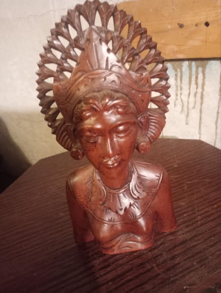 Handgesneden buste Balinese danser, Antiek en Kunst, Ophalen of Verzenden
