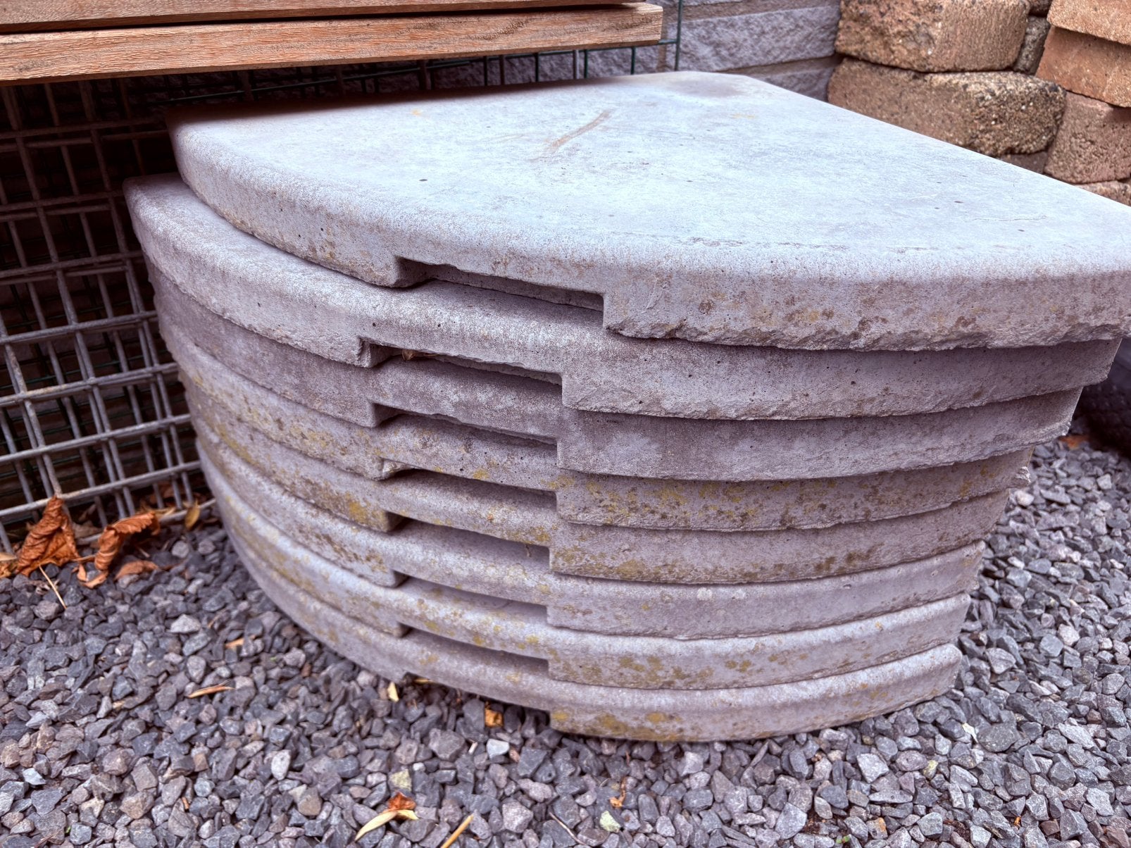Parasolvoet tegels 25 kg beton (set van 4), Ophalen, Gebruikt, Minder dan 1 meter, Parasolvoet
