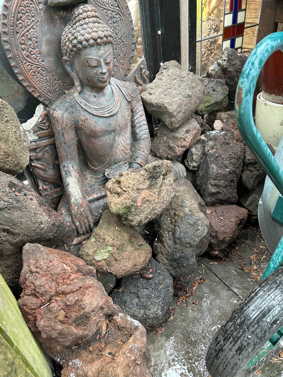 Decoratieve lavastenen voor tuin of vijver, Ophalen, Gebruikt, Kei, Lava