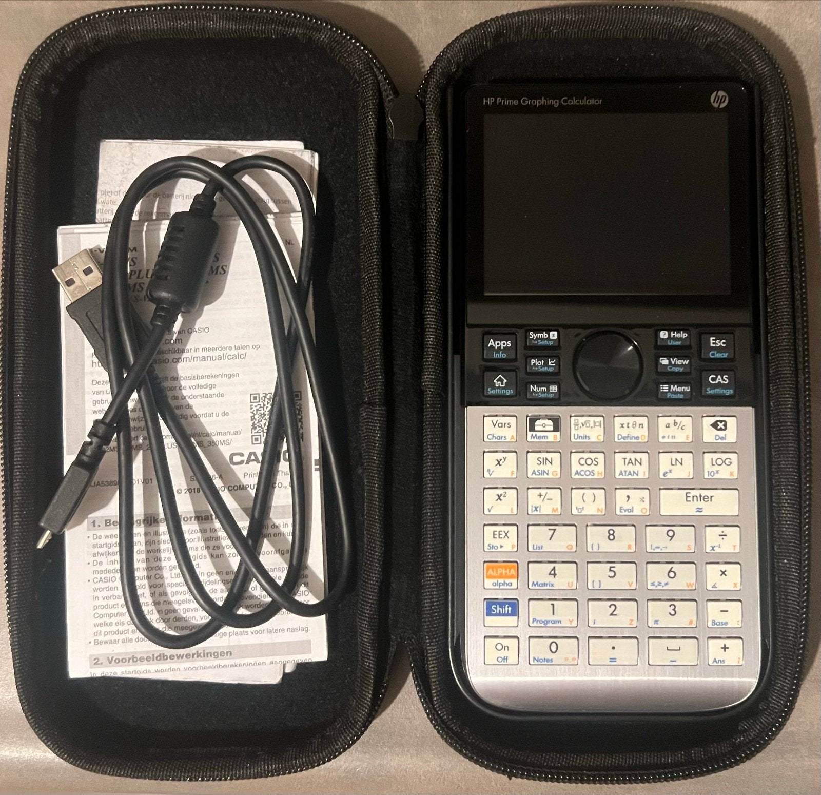 HP Prime Graphing Calculator met gebruiksaanwijzing, oplader, Ophalen of Verzenden, Grafische rekenmachine, Nieuw