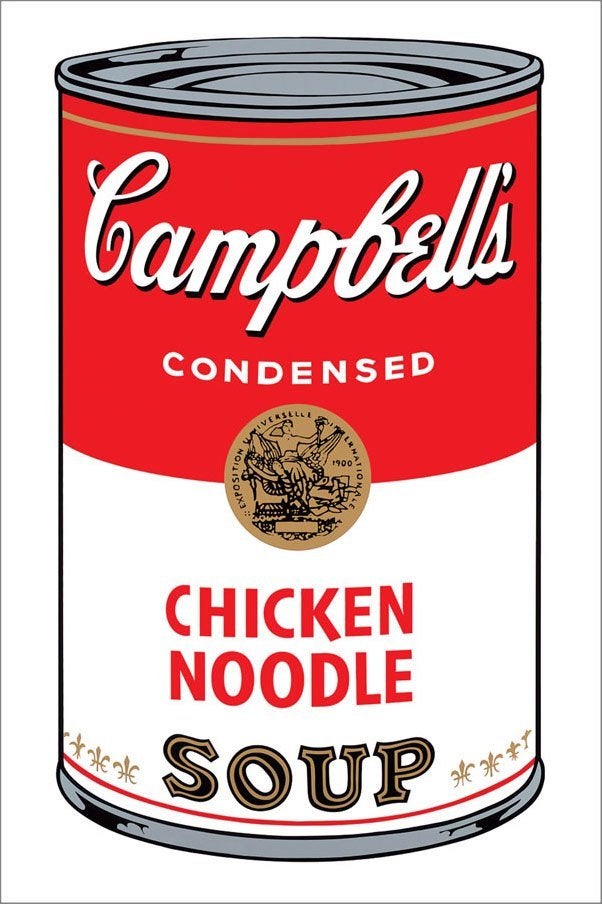 Andy Warhol(1928)Lithografie"Campbells Chicken Noodle"Ges Ge, Antiek en Kunst, Gelimiteerde oplage, Ophalen of Verzenden, Overige onderwerpen