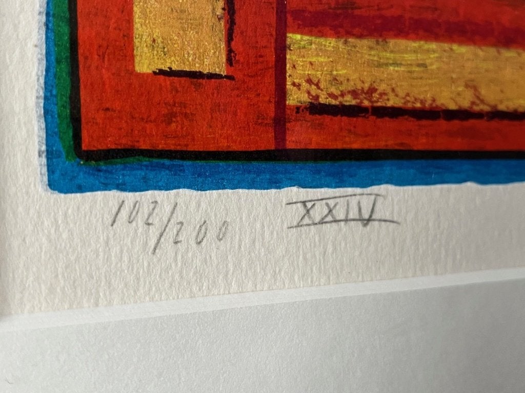 Clemens Briels, ingelijste kleurrijke zeefdruk, Ophalen