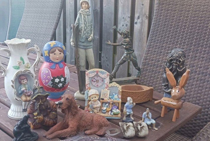 Diverse verzameling beeldjes: clowns, religieus, dieren, Verzamelen, Beelden en Beeldjes, Ophalen of Verzenden