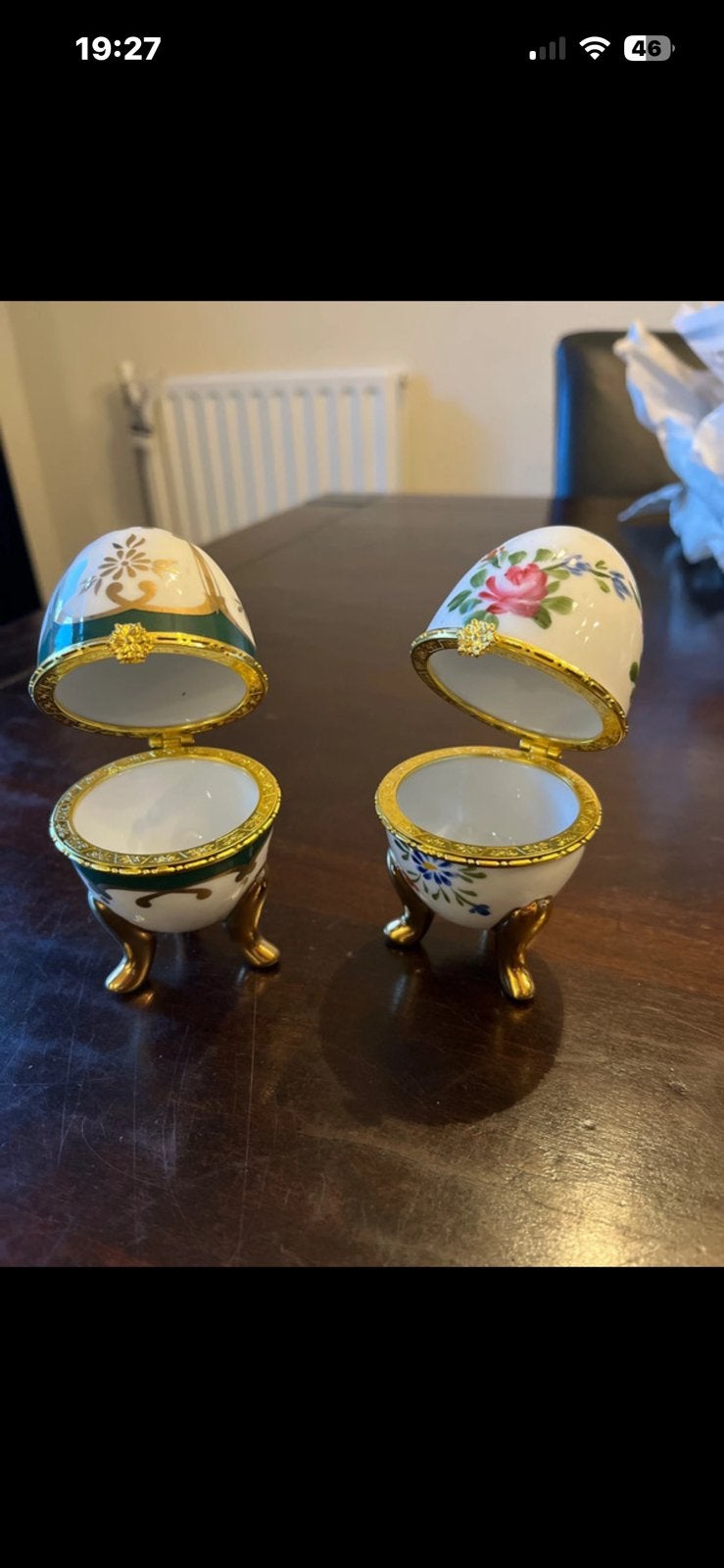 2 prachtige ei houders, Antiek en Kunst, Ophalen of Verzenden