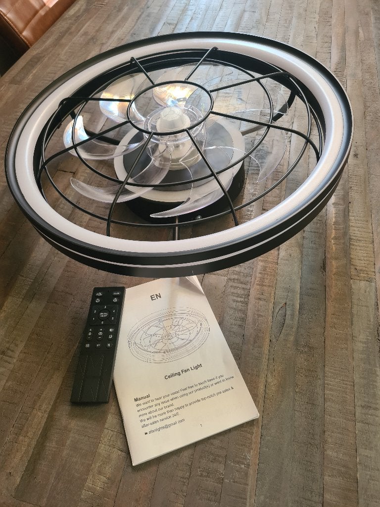 Stille Plafond Ventilator 48 cm, LED, afstandsbediening, Ophalen of Verzenden, Ventilator met afstandsbediening, Zo goed als nieuw