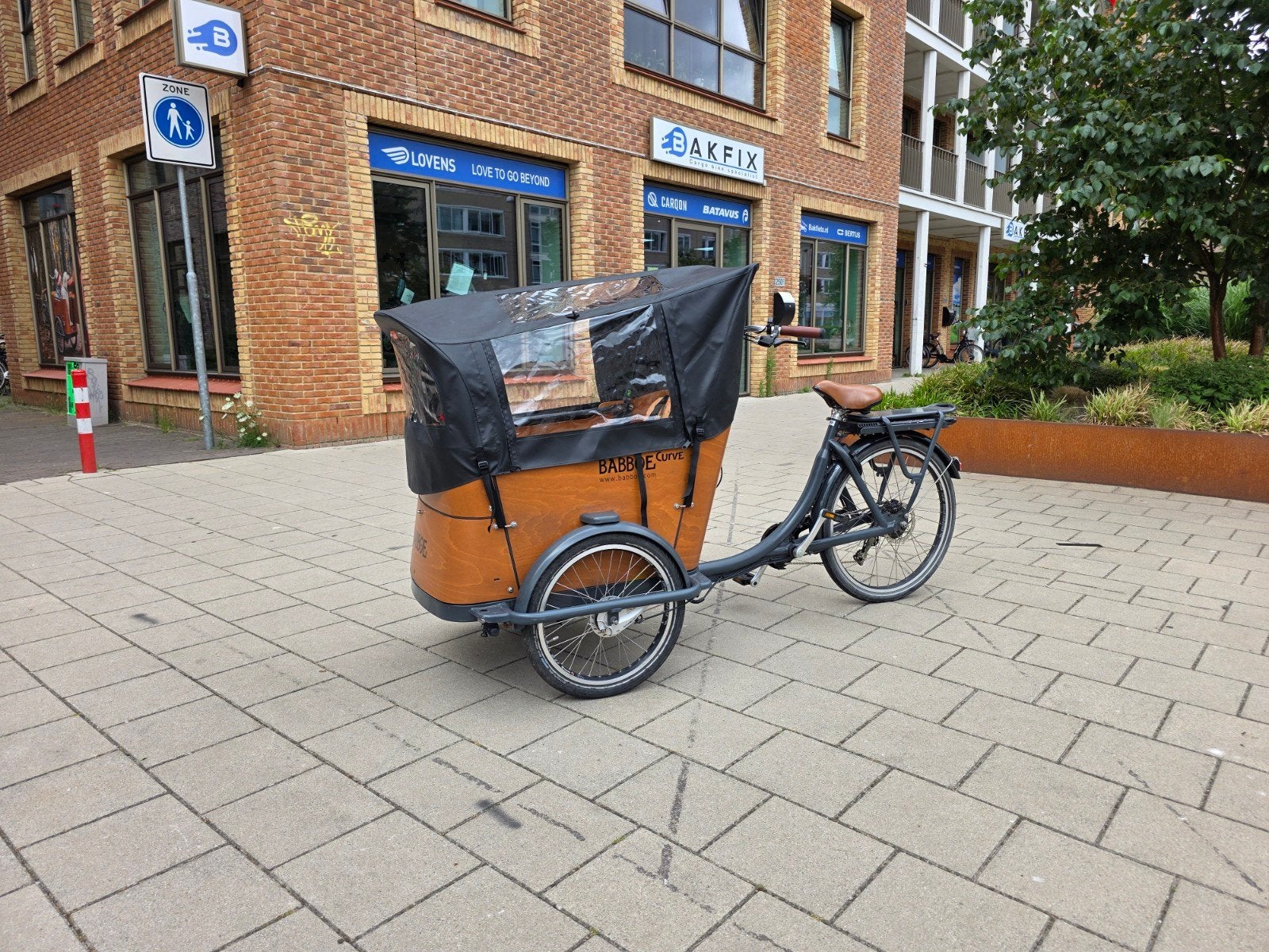 Elektrische Babboe Curve Bakfiets Moederfiets met Huif, Overige merken, Gebruikt, Info@babboe.nl, Huif