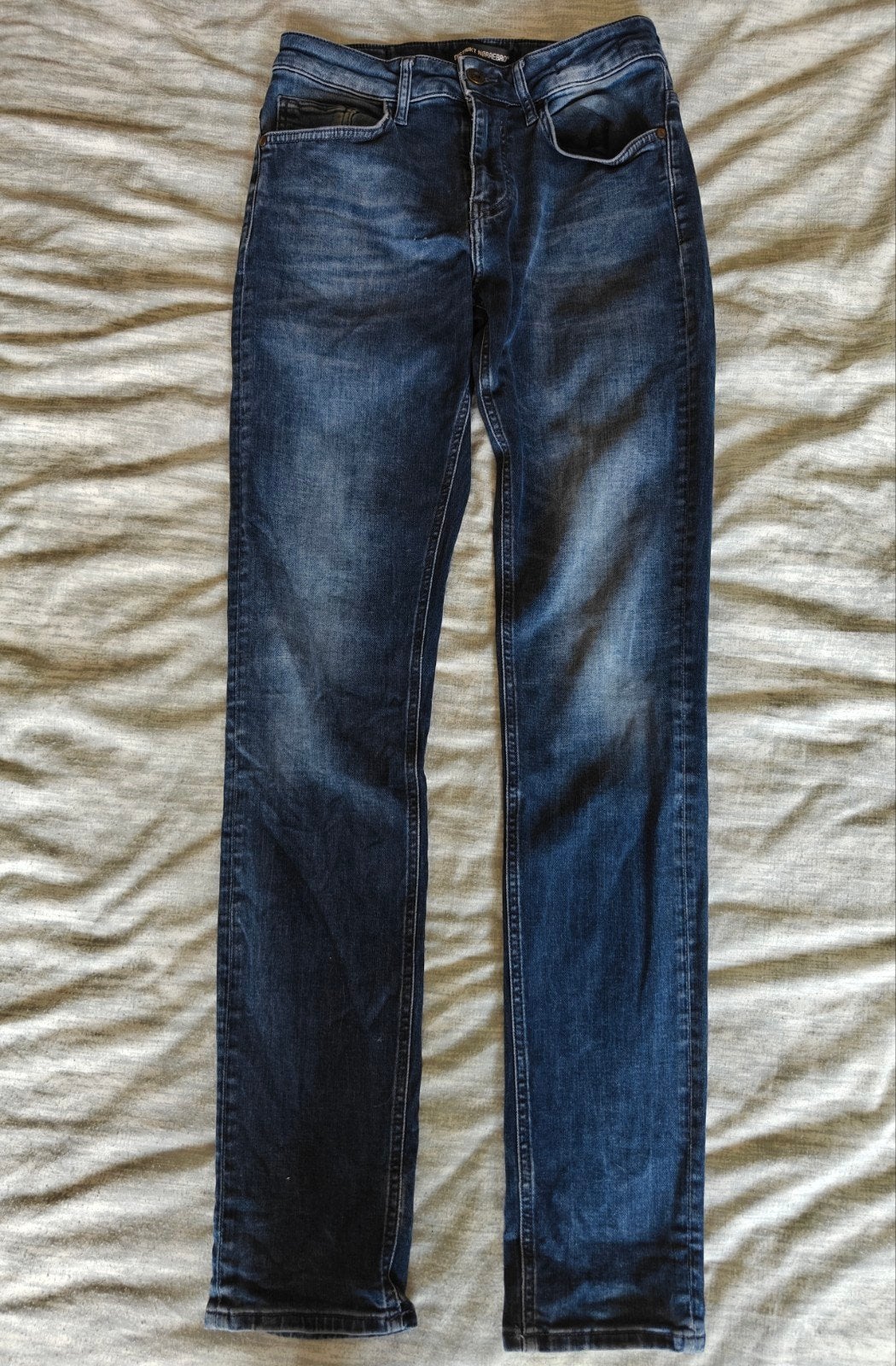 Distrikt Norrebro Jeans Oskar slim fit maat 28/34, Blauw, W32 (confectie 46) of kleiner, Ophalen of Verzenden, Zo goed als nieuw