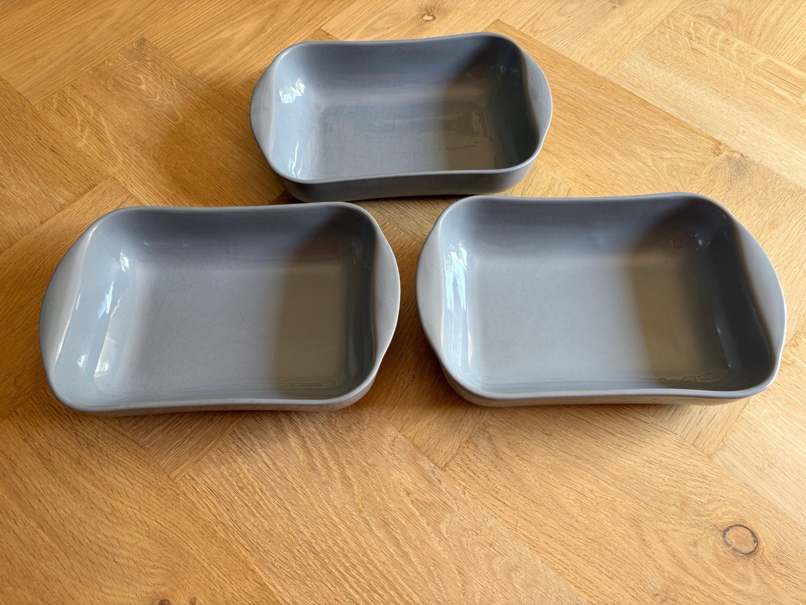 3 grijze ovenschalen van Villeroy & Boch., Ophalen, Zo goed als nieuw, Steen/keramiek, Grijs