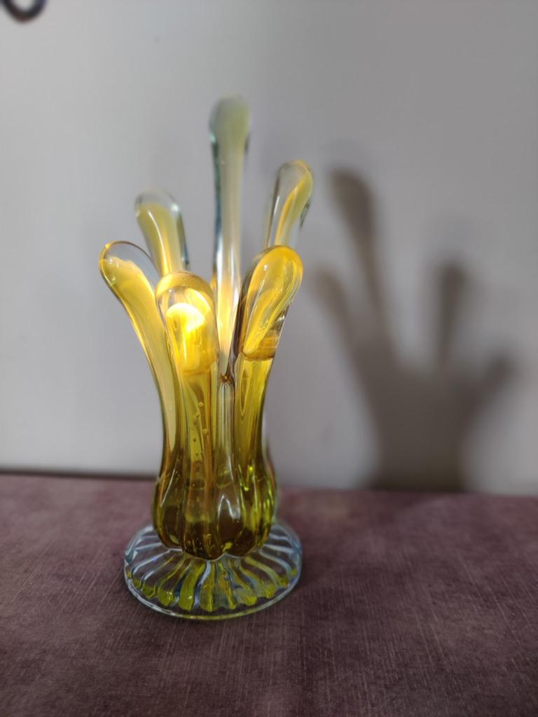 Murano Cadmium Glazen Vingervaas - Jaren '50/'60, Ophalen of Verzenden