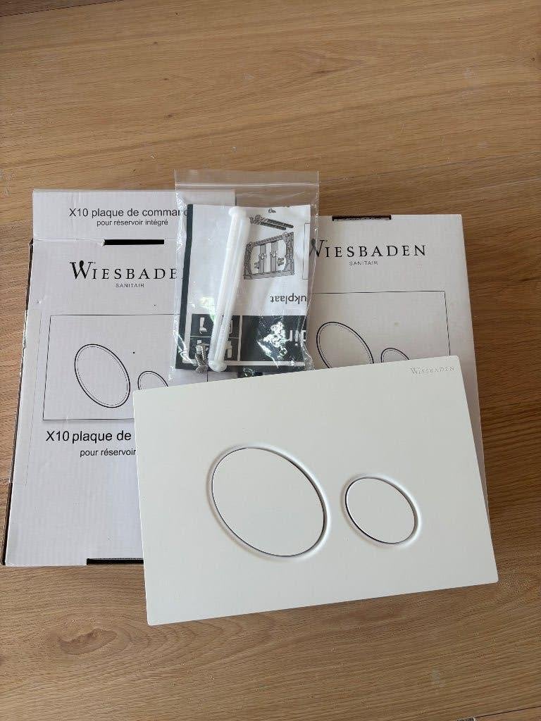 Wiesbaden drukplaat/drukpaneel /drukknop toilet MAT wit 2x, Doe-het-zelf en Verbouw, Ophalen of Verzenden, Nieuw, Toilet
