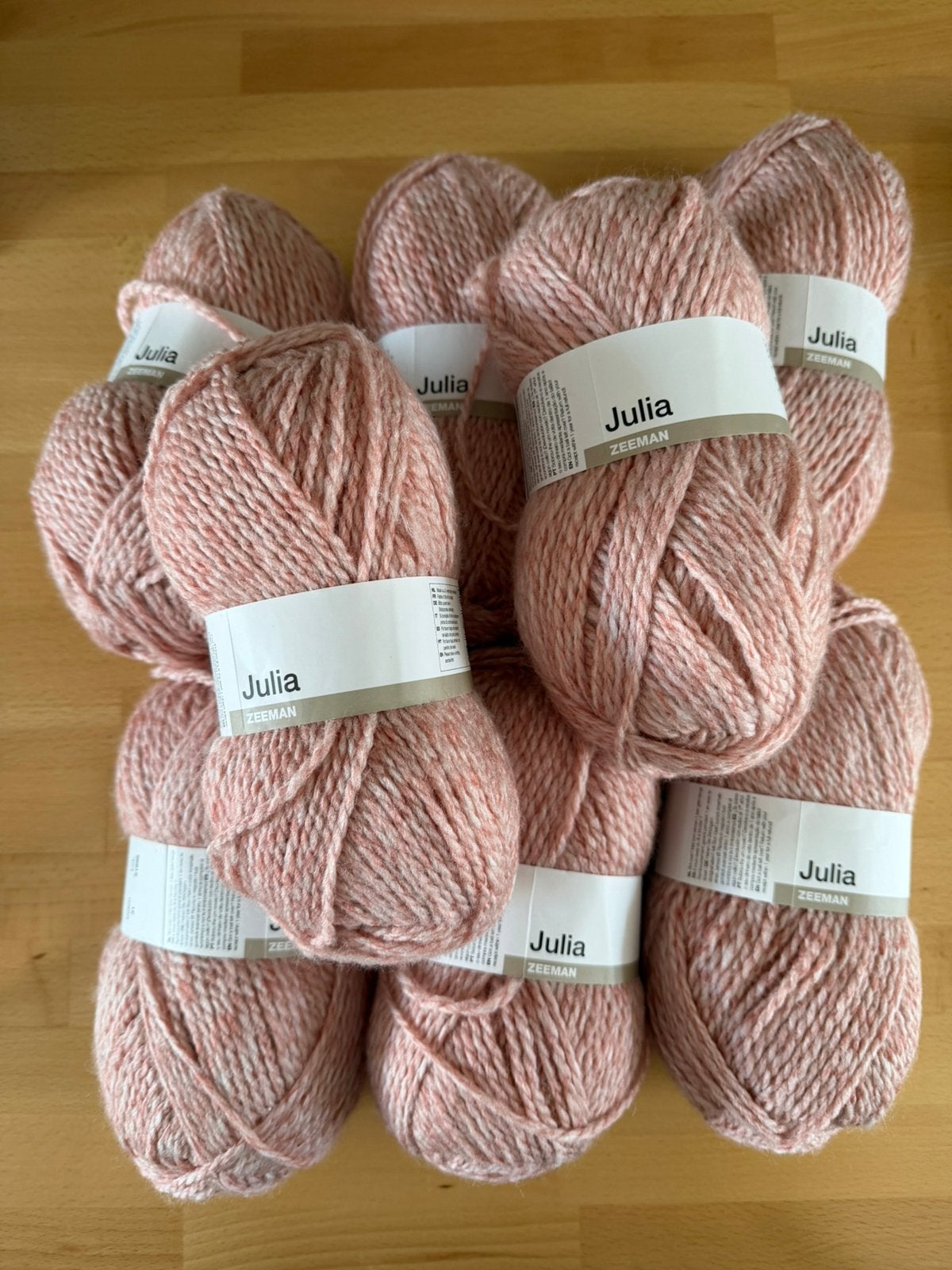 8 bollen Julia garen van Zeeman - roze, Ophalen of Verzenden, Nieuw, Breien of Haken, Wol of Garen