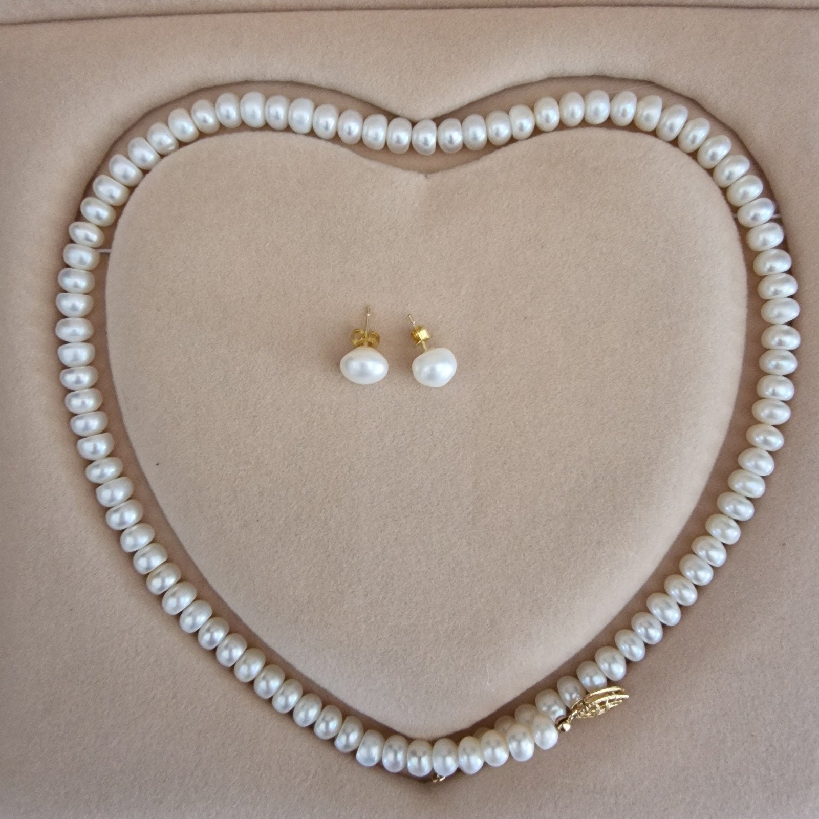 echte parel sieradenset 14k goldfill, Ophalen of Verzenden, Wit, Goud