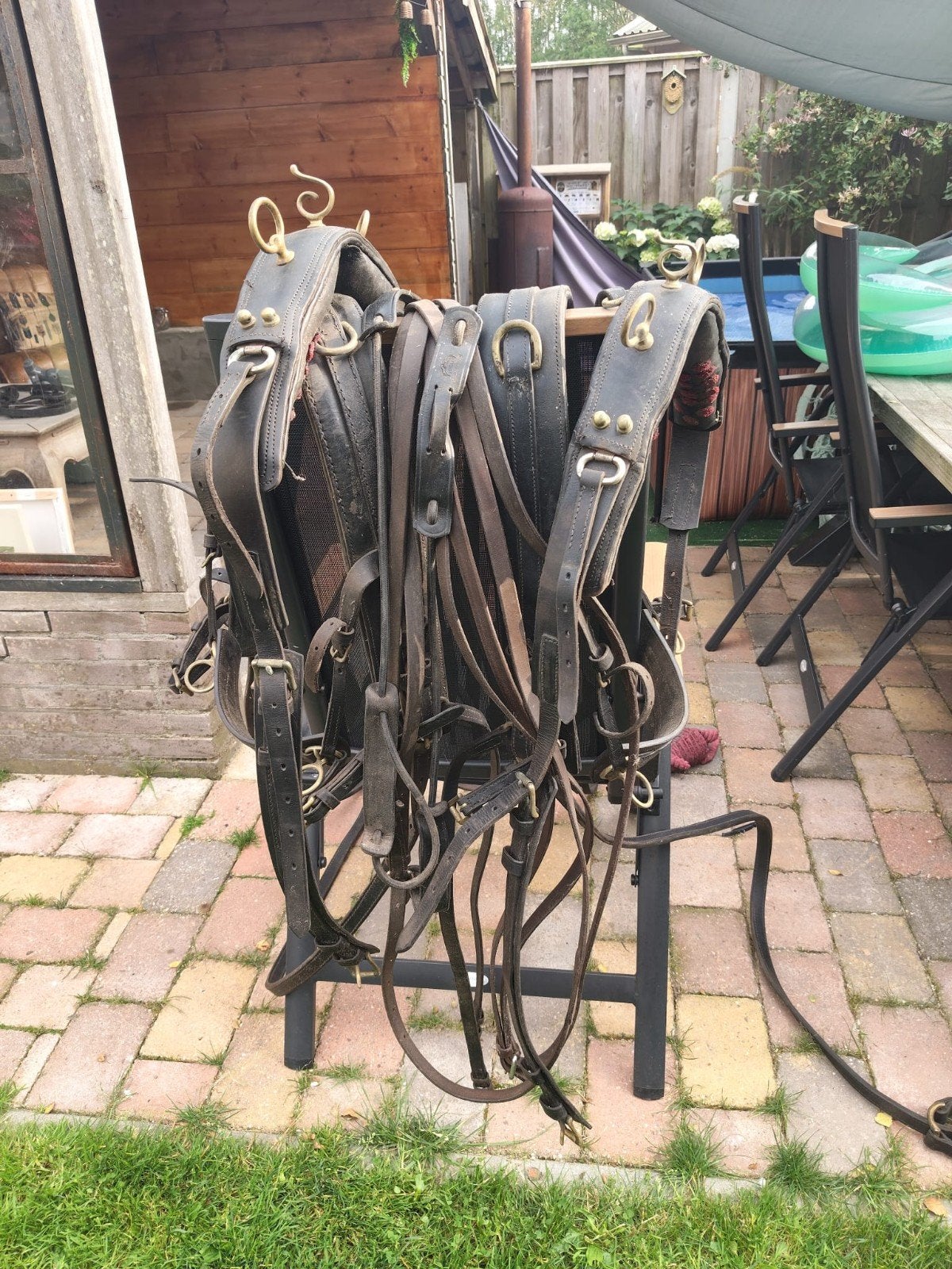 Dubbelspan pony tuig, Dieren en Toebehoren, Paarden en Pony's | Hoofdstellen en Tuigage, Ophalen