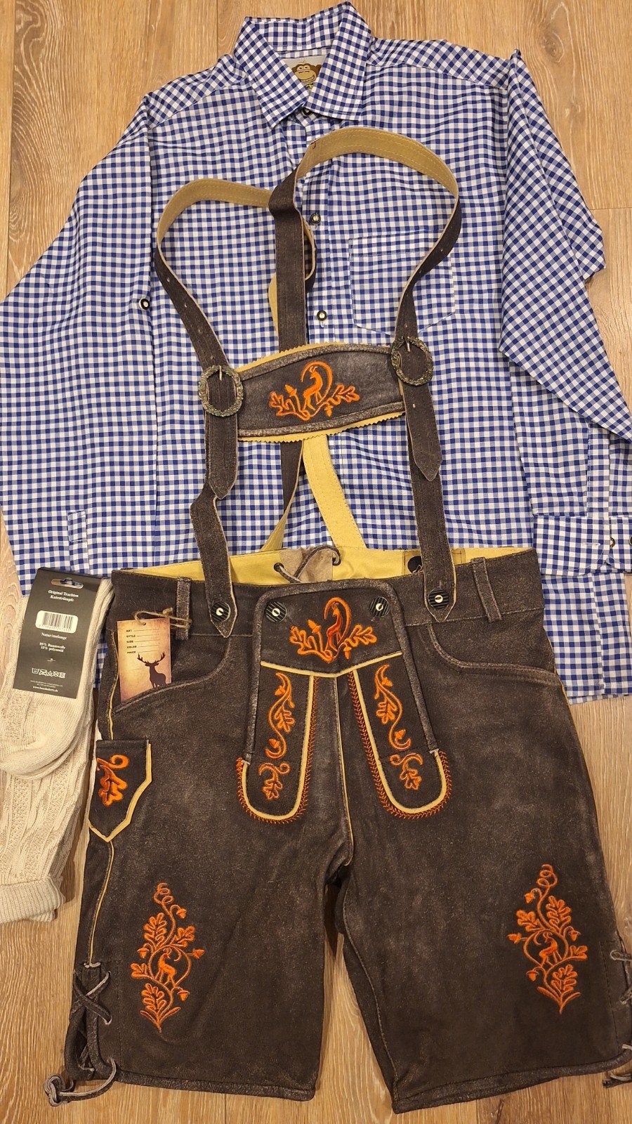 Lederhose 50 overhemd kousen oktoberfeest, Kleding | Heren, Tannhäuser, Maat 48/50 (M), Ophalen of Verzenden, Overige thema's