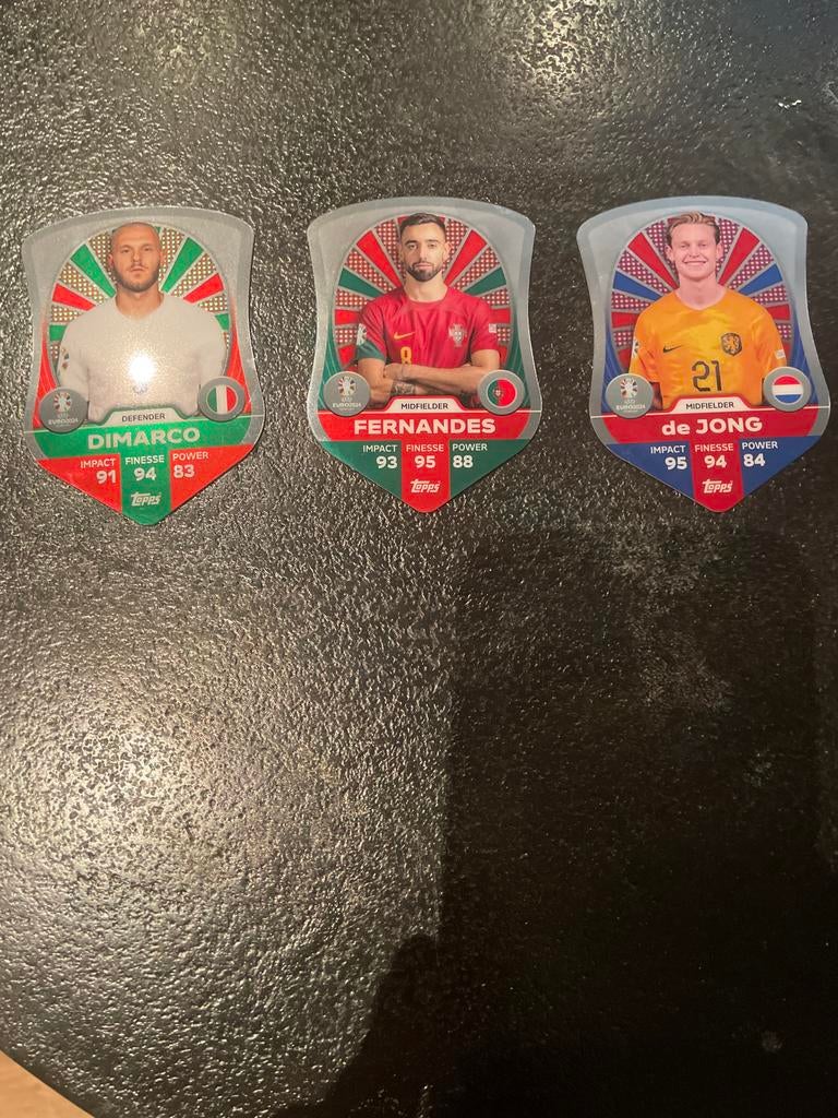 Topps Match Attax EURO 2024 Kaarten - De Jong, Dimarco, Fern, Ophalen of Verzenden, Zo goed als nieuw, Overige sporten, Spelerskaart