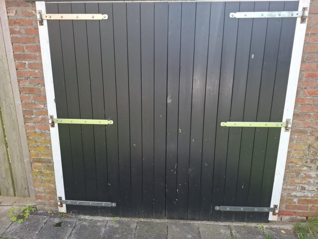 Mooie houten openslaande deuren, Ophalen of Verzenden, 120 cm of meer, Buitendeur, 200 tot 215 cm