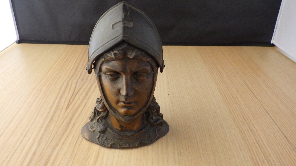 bronzen retro hoofd als inkthouder, Ophalen of Verzenden, Overige typen