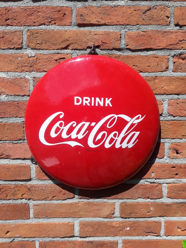 emaille reclame bord Coca Cola, Ophalen of Verzenden, Gebruikt, Reclamebord