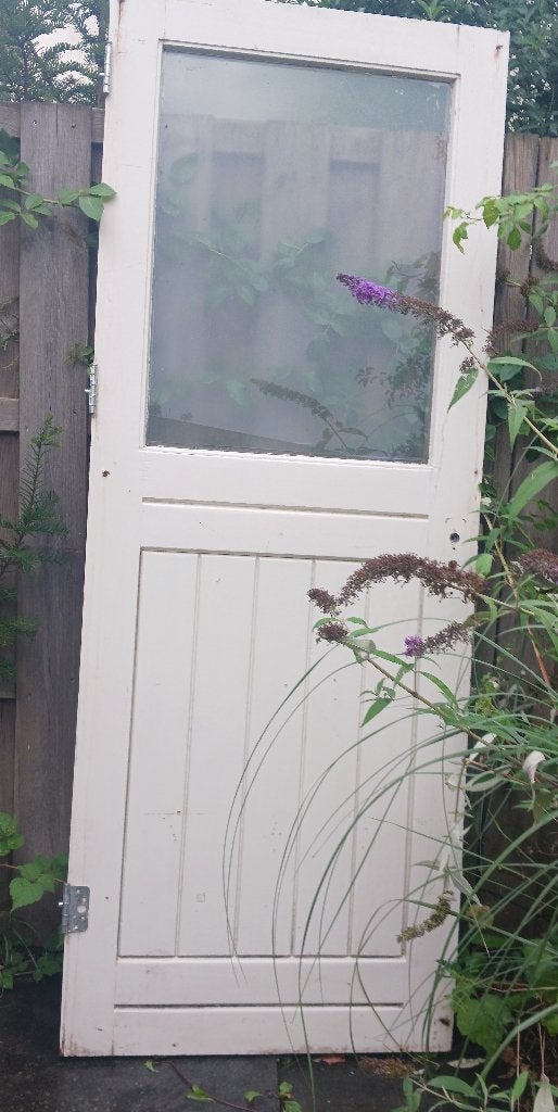 te koop buitendeur, terrasdeur, hardhouten deur 2,07 x 78,7, Ophalen, Gebruikt, Minder dan 80 cm, Buitendeur