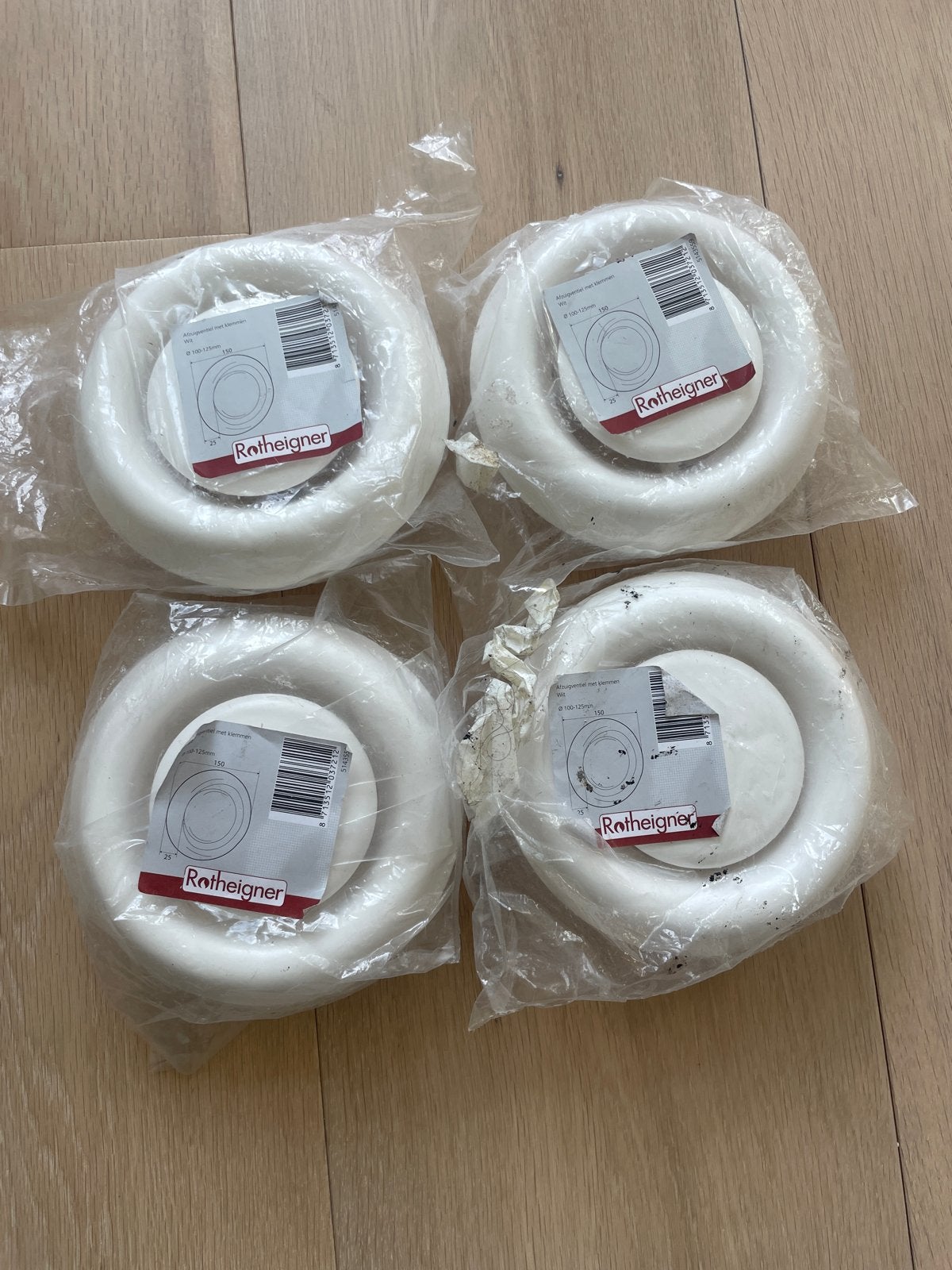 4x ROTHEIGNER Plafondrooster afzuigventiel wit Ø 100-125 mm, Ophalen of Verzenden, Nieuw, Afzuiger
