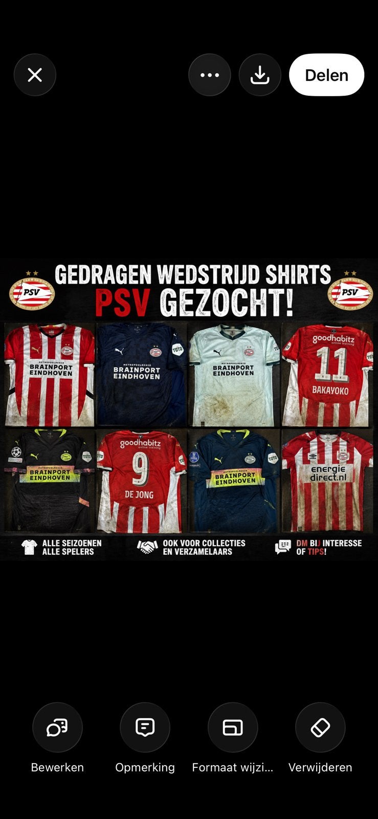 Gezocht wedstrijd gedragen shirts PSV, Tickets en Kaartjes, Eén persoon