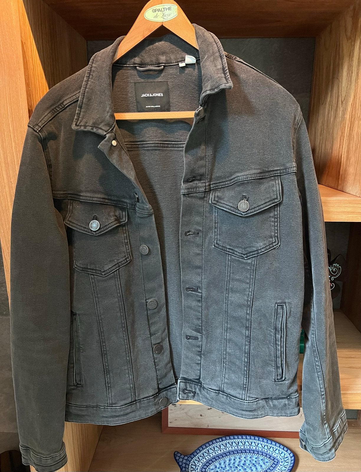 Jack & Jones spijkerjack voor heren - Maat M, Kleding | Heren, Maat 48/50 (M), Zwart, Ophalen of Verzenden, Zo goed als nieuw