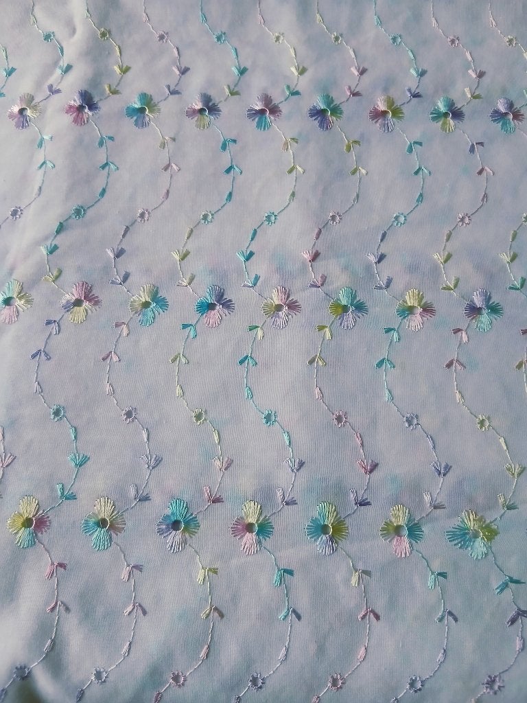 Stof broderie, 120 cm of meer, Wit, Nieuw, Ophalen of Verzenden