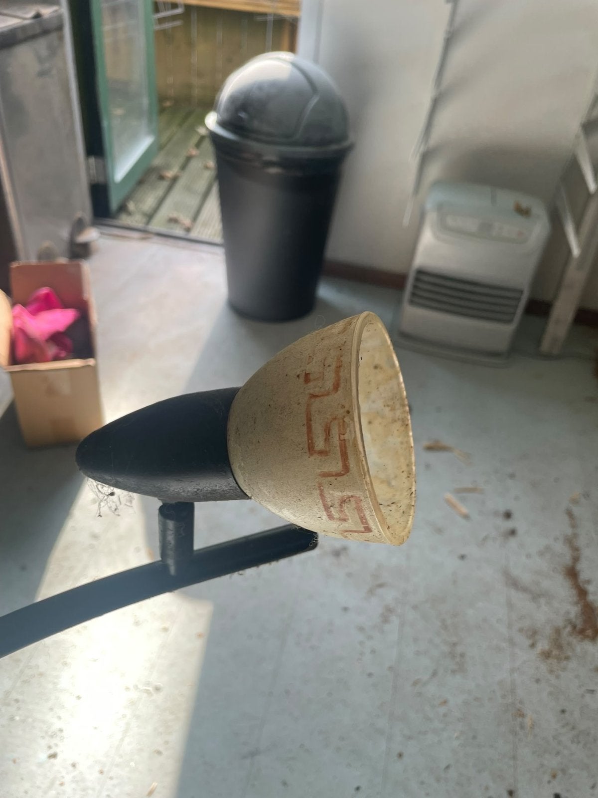 Vintage plafondlamp met 4 spots - Zwart/Beige, Overige merken, Gebruikt, Zwart, Ophalen