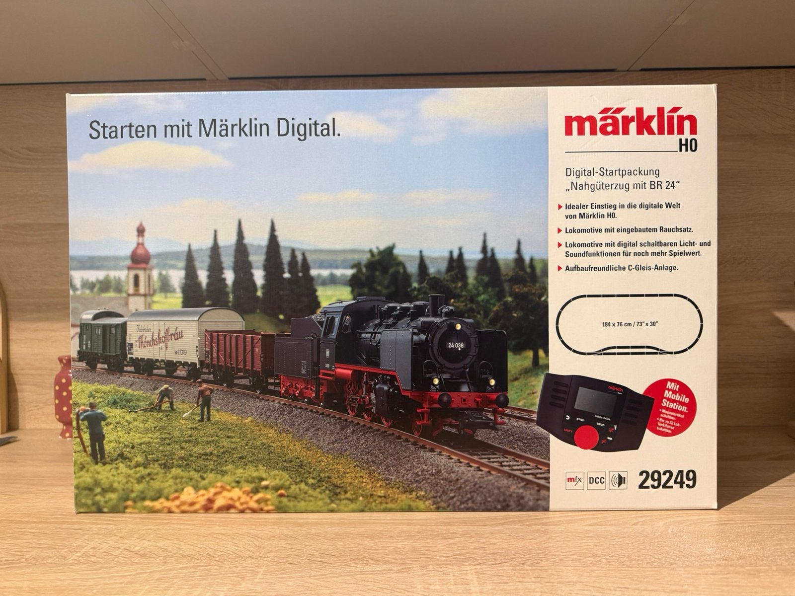 Marklin 29249 BR 24 Starterset MFX sound + Rook, Wisselstroom, Locomotief, Verzenden, Zo goed als nieuw