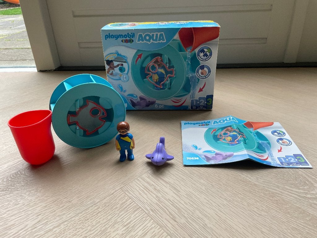 zga nieuw playmobil Aqua 123 Waterwervelrad met babyhaai, Complete set, Overige typen, 1.2.3, Ophalen of Verzenden