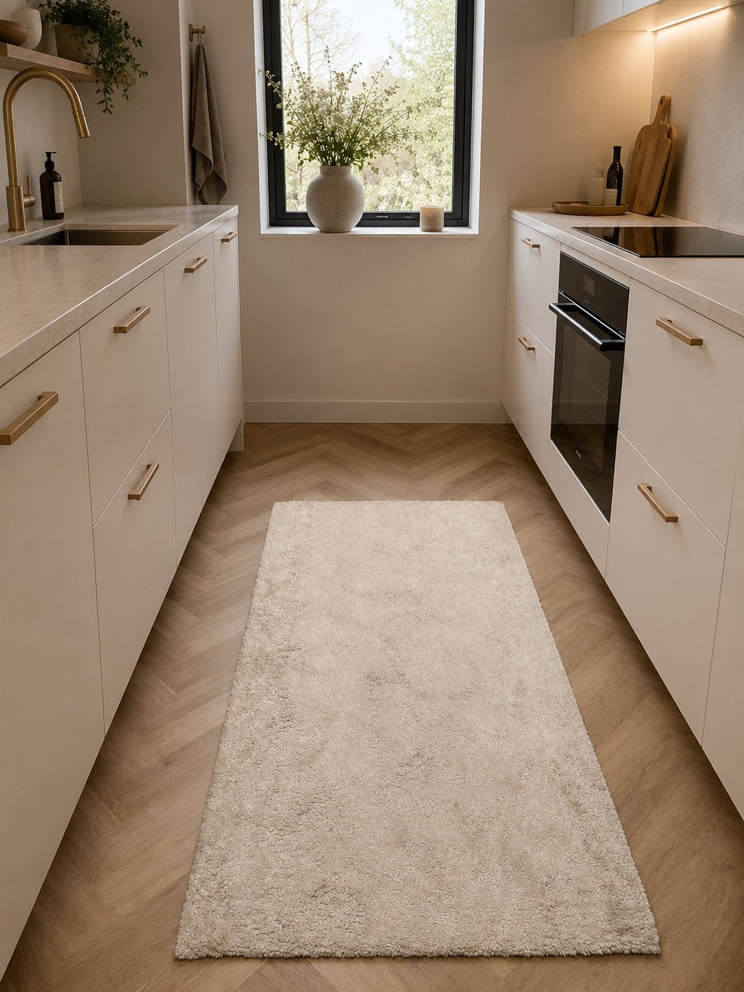 Vloerkleed 80 x 150 cm Beige Laagpolig Beige 2 stuks, Ophalen of Verzenden, Beige, Rechthoekig