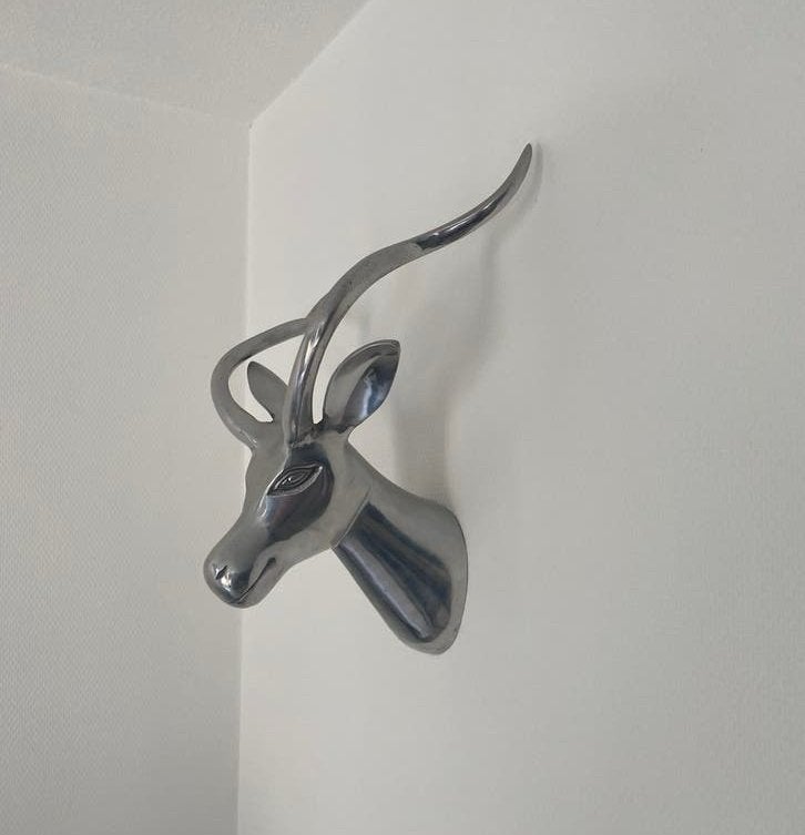Hertenkop (wanddecoratie) Aluminium (gepolijst), nieuw, Metaal, Zilver, Nieuw, Ophalen of Verzenden