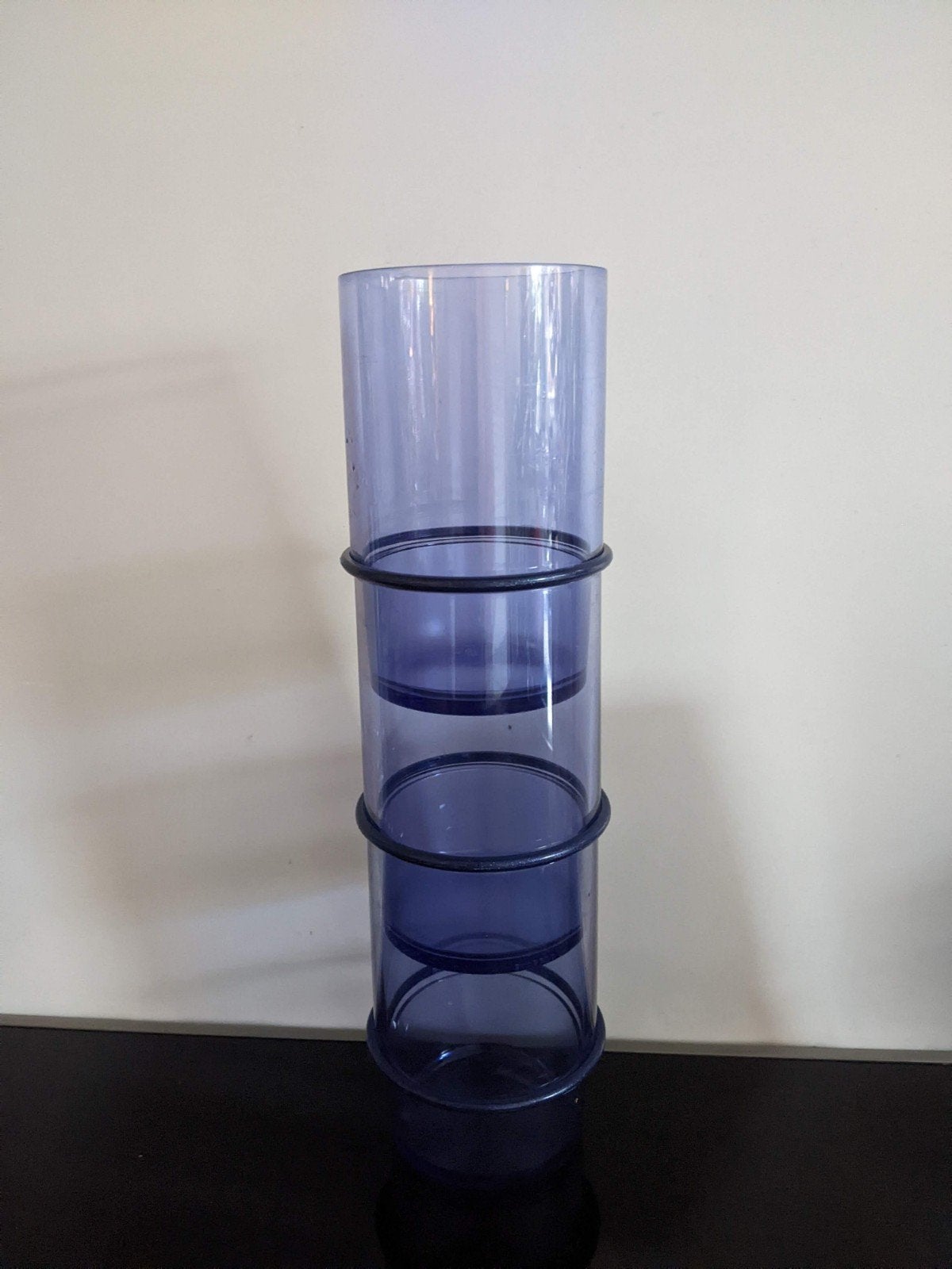 Tupperware grote glazen blauw, Ophalen of Verzenden, Gebruikt, Blauw, Overige typen