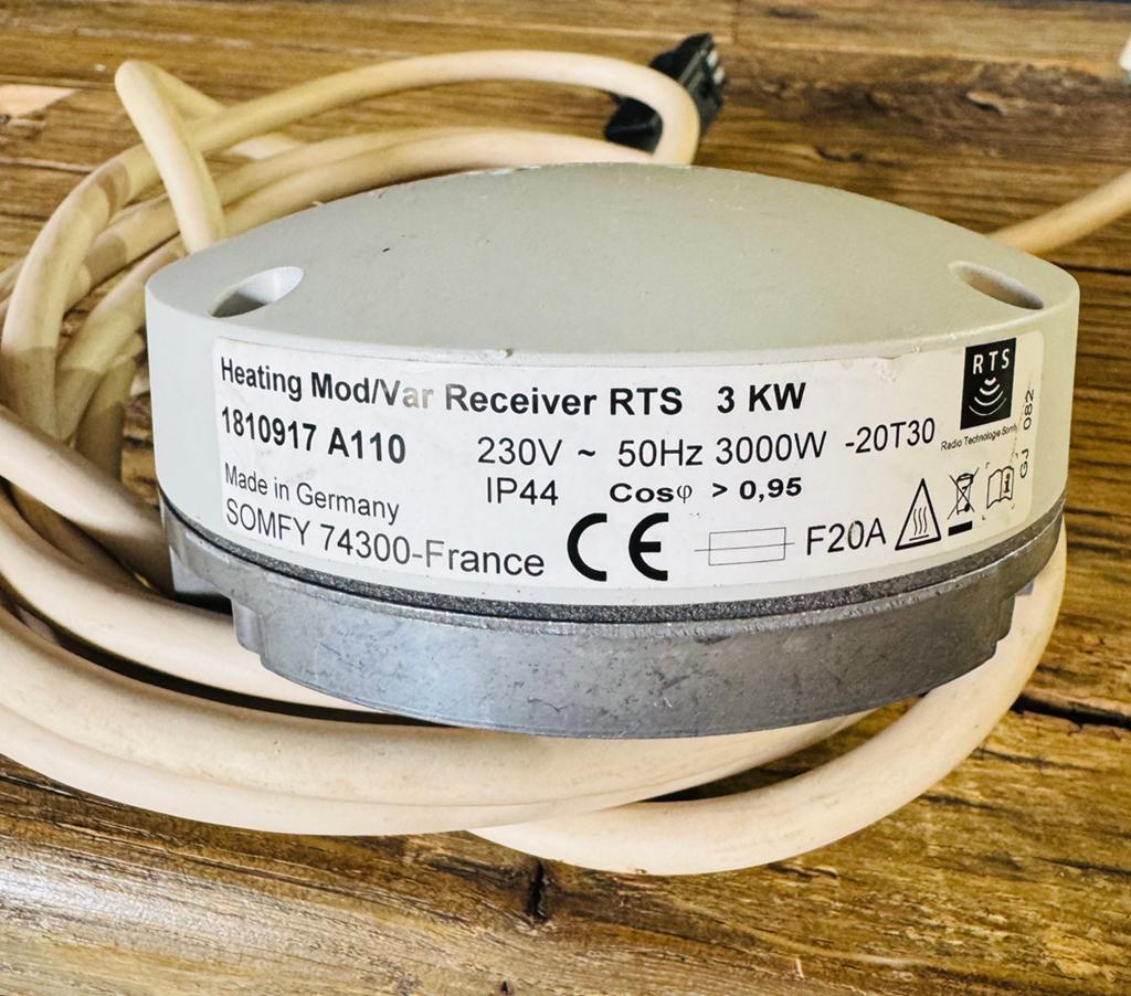 Somfy RTS Heater Ontvanger 3KW – Terrasverwarming – IP44, Ophalen, Gebruikt, Elektrisch