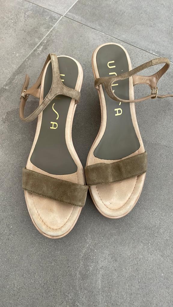 UNISA Sandalen met hak maat 40, Ophalen of Verzenden, Gedragen, Groen, Sandalen of Muiltjes