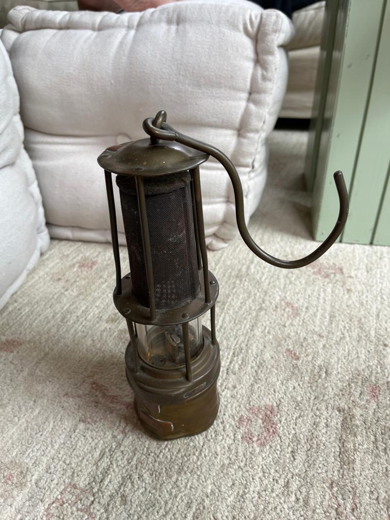Antieke mijnlamp - Davy lamp, Ophalen of Verzenden
