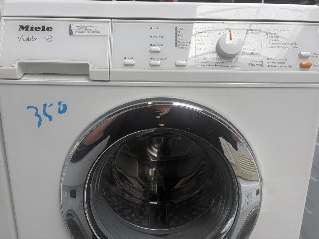 Miele wasmachine, 1200 tot 1600 toeren, Gebruikt, Voorlader, 85 tot 90 cm