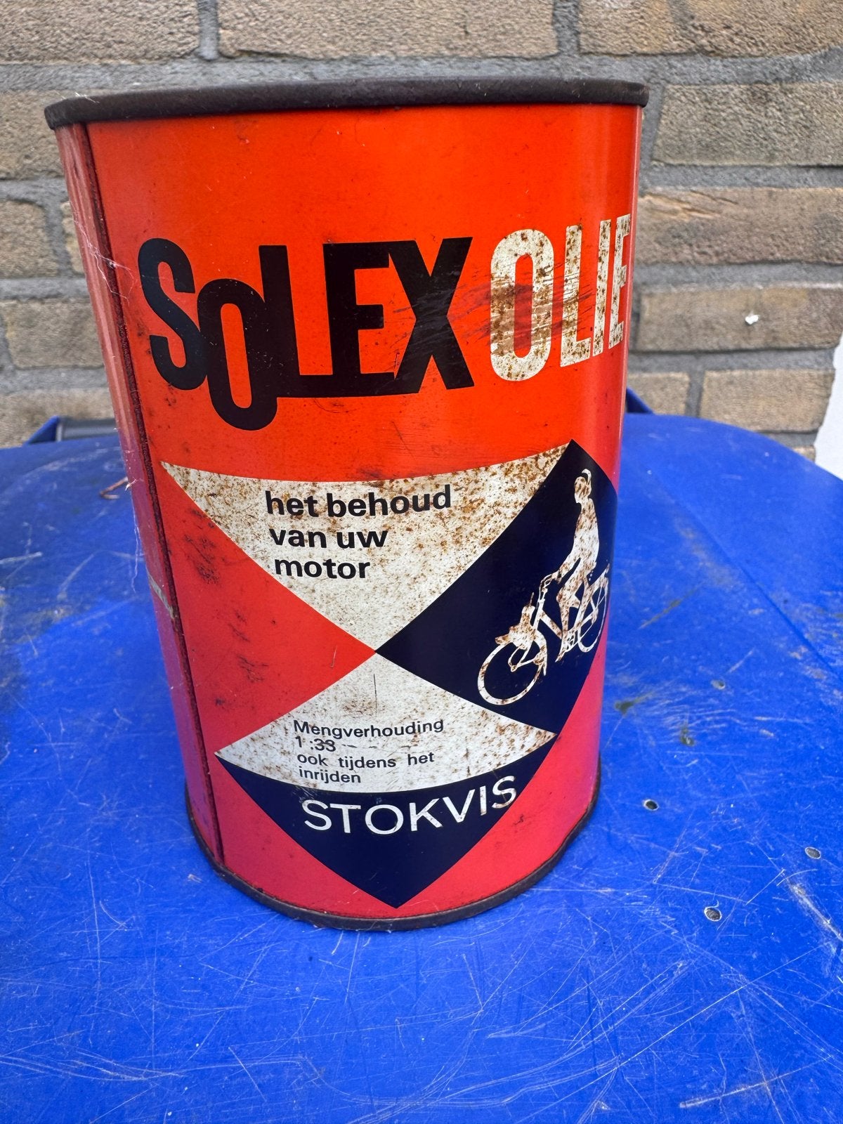 Vintage Solex Olie Blik - Stokvis - Zeldzaam Verzamelobject, Ophalen of Verzenden