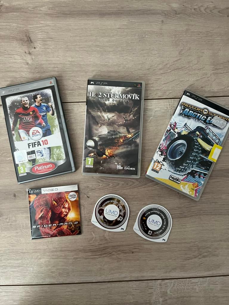 PSP UMD Spellen - FIFA 10, IL-2 Sturmovik, MotorStorm, Gebruikt, 1 speler, Ophalen of Verzenden, Sport