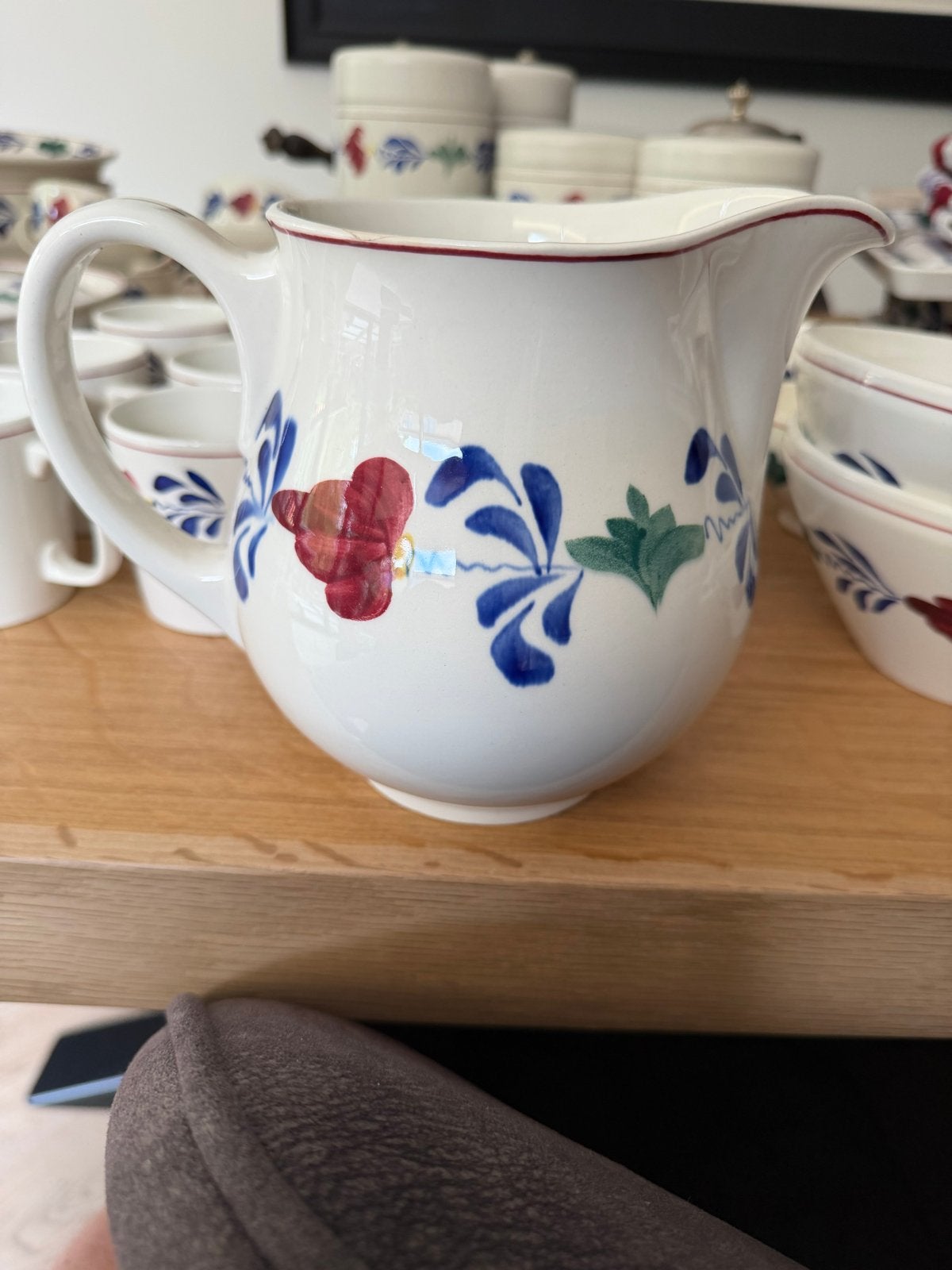 Antieke Mosa Maastricht Melkkan - Bloemenmotief, Antiek en Kunst, Antiek | Porselein, Ophalen