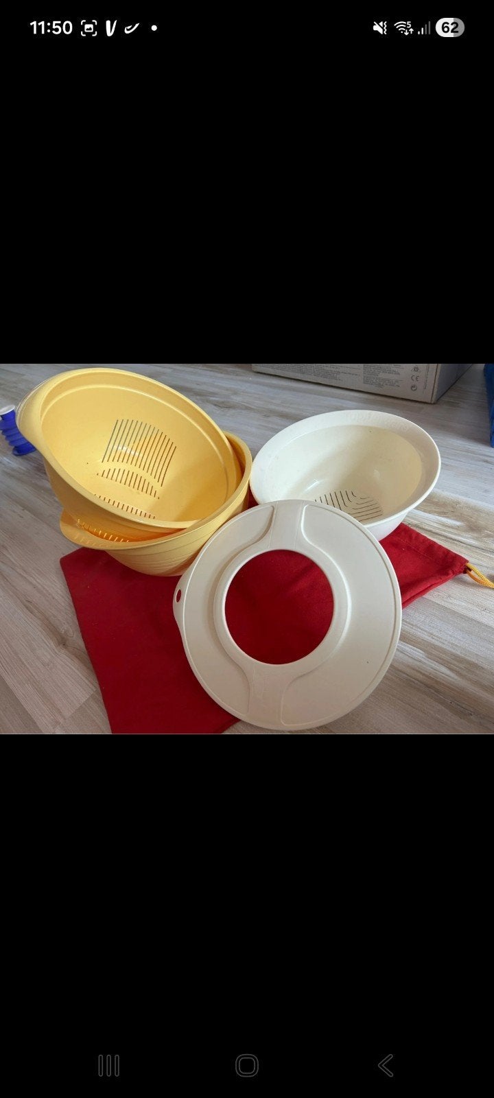 Nieuwe Tupperware mengkommen set - Geel en Wit, Geel, Nieuw, Ophalen of Verzenden, Met deksel